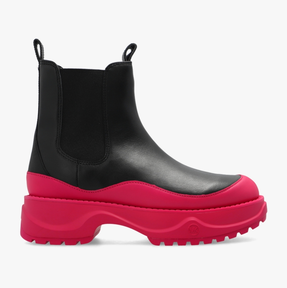MICHAEL Michael Kors Dupree Leather Chelsea Boot Women's US Size 9.5 Black/Pink